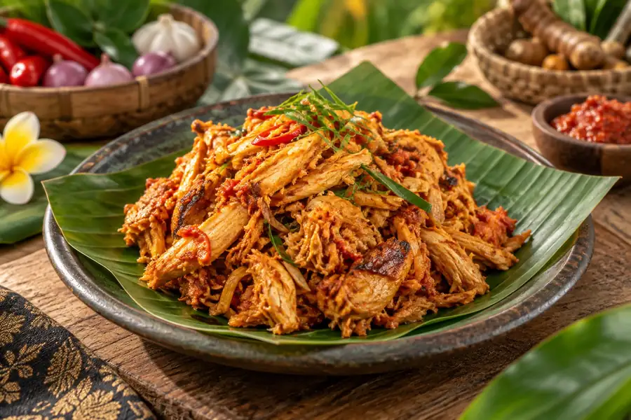 Ayam Pelalah — Shredded Balinese Spiced Chicken