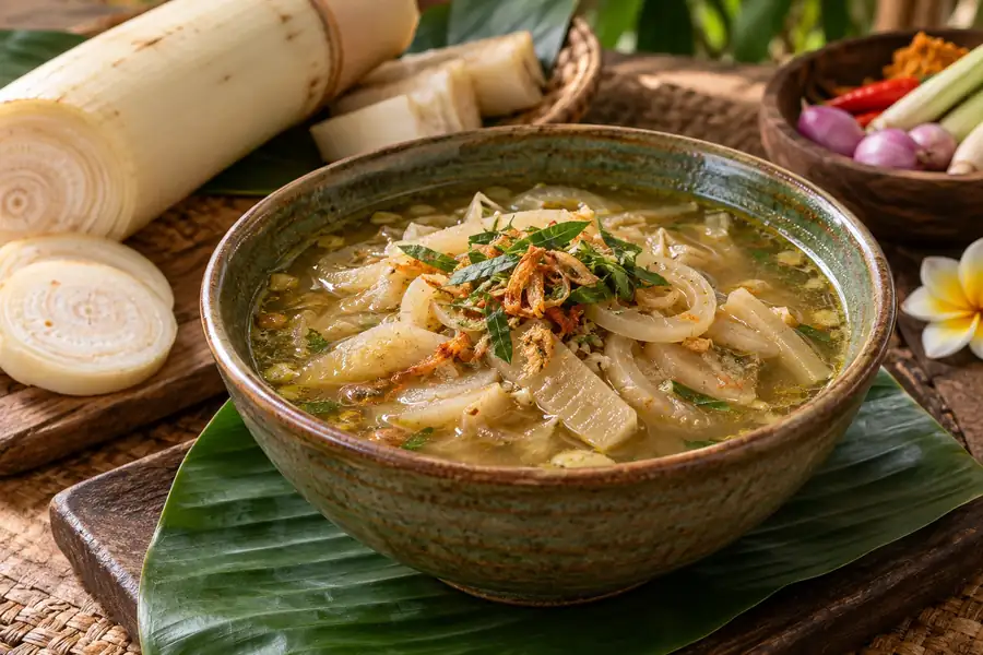 Jukut Ares — Balinese Banana-Stem Soup