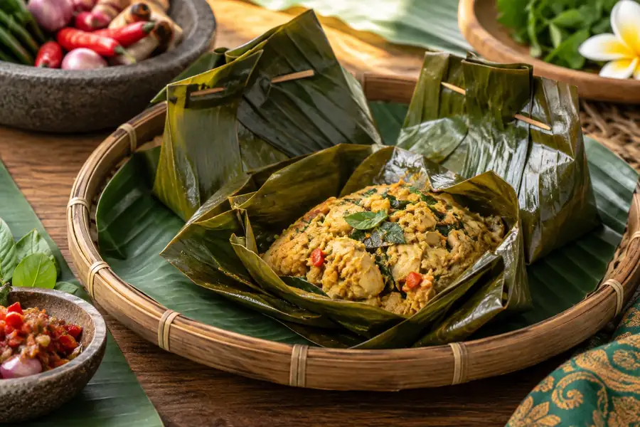 Tum Ayam — Banana-Leaf Steamed Balinese Chicken Parcels